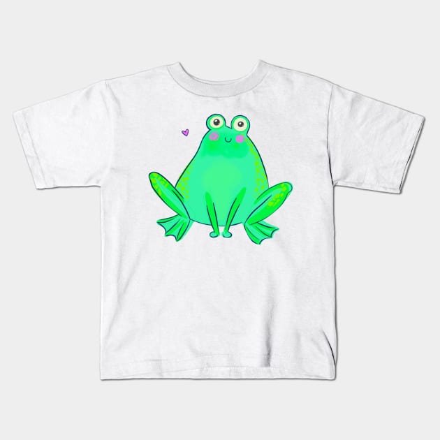 Fantastic Froggie Kids T-Shirt by DammiDuck